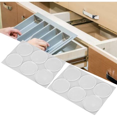Tapis rond transparent antidérapant et anti-collision de 55 x 5 mm de diamètre (1/5)
