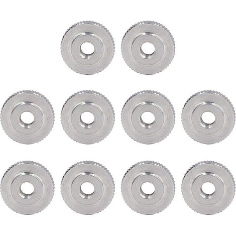 Écrou moleté à tête plate traversante en acier inoxydable 304, serrage manuel, M6 (1/5)