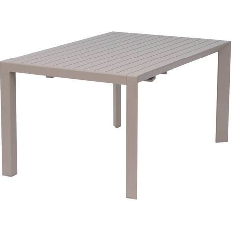 Table de jardin avec allonges en aluminium taupe foncé Kaïa (1/5)