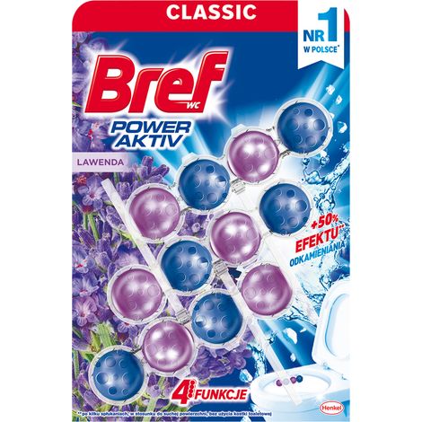 Bref WC Power Aktiv Deodorante per WC alla lavanda, 3 x 50 g