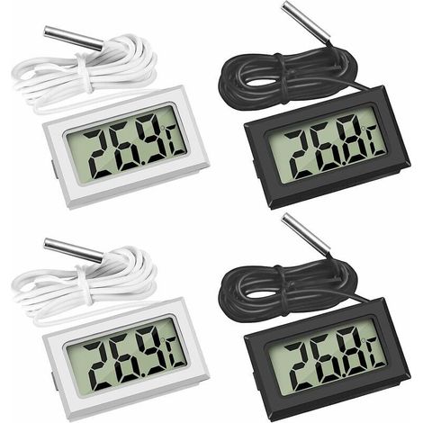 Mini thermomètre numérique LCD pour réfrigérateur congélateur Aquarium (2X noir 2X blanc) (1/5)