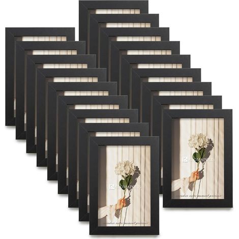 Bilderrahmen 10x15 MDF Acrylglas 10x15 cm Schwarz 18 St&xFCck (1/5)
