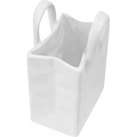 Vase Décoratif en Céramique Blanc Fait Main de Paquet à Main, Résistant à l'usure, pour Décoration Intérieure ou Rangement Pinceaux (1/5)