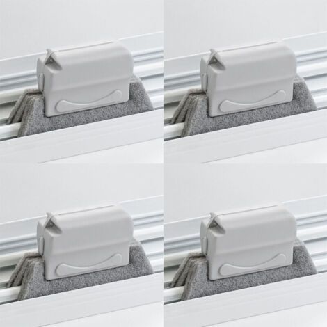 4 cepillos multifuncionales para ranuras y ventanas, ideales para puertas, ventanas correderas y ventanas de baño (gris).