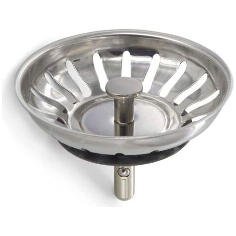 2-piece stainless steel sink plug – Universal sink strainer (diameter: 78 mm), clog-free sink strainer, quick-drain basket