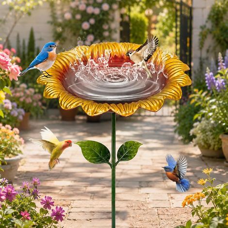 Abreuvoir à oiseaux debout pour le jardin - Abreuvoir à oiseaux sauvages (1/5)