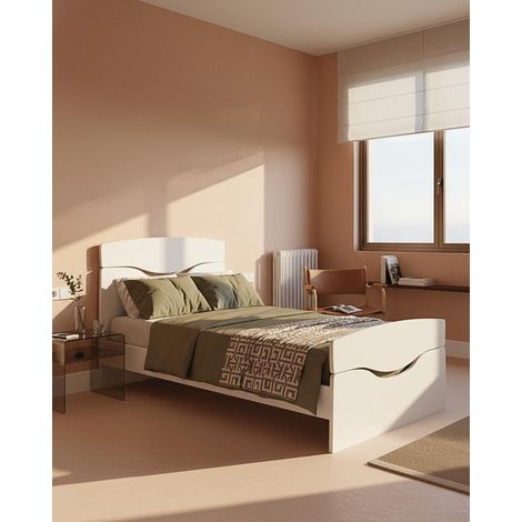 Letto Smile con fascioni e pediera - Letto singolo 127 x 197 - Struttura bianco - Rete e materasso esclusi (1/5)