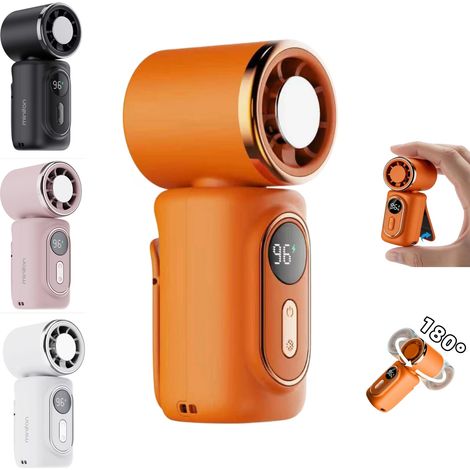 Ventilateur Portable 3-en-1 Rechargeable USB – Ventilateur à Main, Clip Ceinture ou Tour de Cou, 5 Vitesses, Sans Pales, Rotation 180° (1/5)