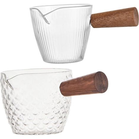 Verre Doseur Espresso avec Poignée en Bois et Bec Verseur (1/5)