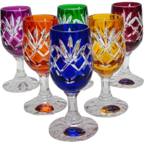 Bunte Kristall-Wodkagläser 25 ml Ananase – 6er-Set, elegantes Design, Farbmix, perfekt für Partys und als Geschenk (1/5)