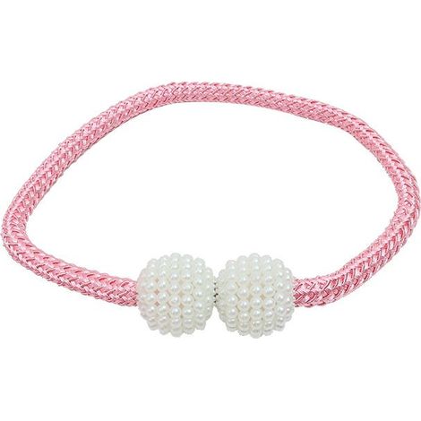 Embrasse de rideau Embrasse de rideau magnétique 2 pièces, porte-rideaux élégantes retenues de perle de perle Clips de rideau avec gris magnétique fortEmbrasse de rideau(rose) (1/5)