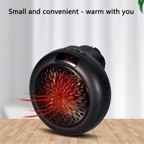 Chauffage électrique portable compact à poser sur table, pour bureau et maison en hiver. (1/4)