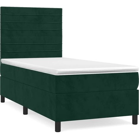 Maison Exclusive - Giroletto a Molle con Materasso Verde Scuro 80x200 cm Velluto