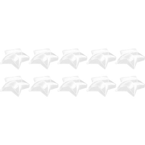 Lot de 10 boules de Noël transparentes à remplir soi-même (80 mm), en plastique transparent, pour sapin de Noël et fêtes (forme étoile). (1/5)