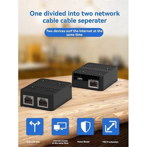 2-Port 100Mbps Netzwerk-Switch RJ45 Netzwerkkabel-Splitter Weiß--