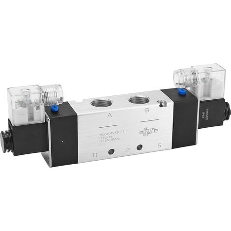 Électrovanne pneumatique à 3 positions et 5 voies, de type électromagnétique, 12 V CC (1/5)