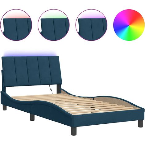 Maison Exclusive - Giroletto con LED senza Materasso Hanko Blu 100x200 cm in Velluto
