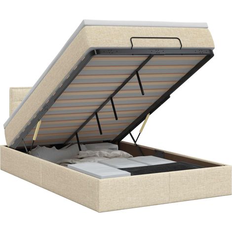 Maison Exclusive - Letto ottomano con materasso Crema 120 x 190 cm Tessuto (1/5)
