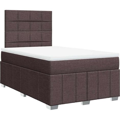 Maison Exclusive - Giroletto a Molle con Materasso Marrone Scuro 120x190cm Tessuto (1/5)