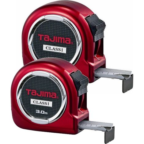 Tajima H1550MW & H1630MW 5m & 3m Hi Lock Class 1 Tape Measure Metric Twin Pack