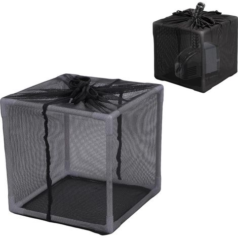 Sac filtrant pour pompe de bassin de jardin, sac protecteur anti-obstruction avec cadre de plastique, pour cascades et fontaines, dimensions modulables, 1 couverture en nylon, 12 bâtons de connexion,