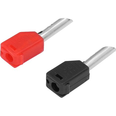 Packung mit 100 vernickelten Verdrahtungsverbindern aus reinem Messing, Vierkantkopf, 4 mm, mit Bananensteckern, für Lehrmittel. (1/5)
