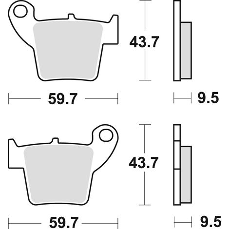 TRW ZF Bremsbeläge KH346 Sinter Offroad Honda CRF 250 04-, CRF 450 02-, Hinterachse
