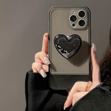 Coque de téléphone avec support à perles Love Flow, ultra-fine, douce et anti-rayures, résistante aux chocs et adaptée à l'iPhone 12. (1/4)