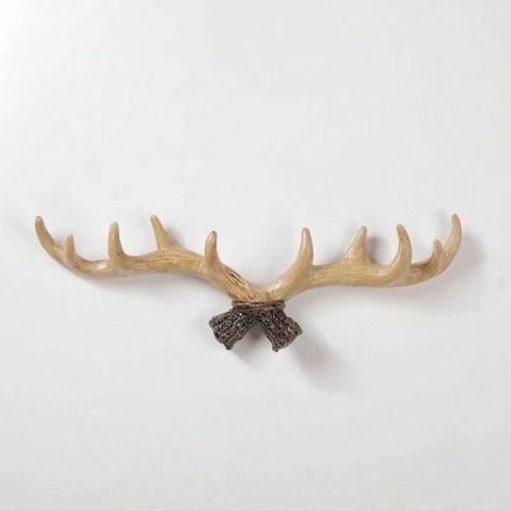 Ahlsen Gancho para colgar en la pared con cabeza de ciervo, gancho para colgar en la pared, decoración creativa, asta de ciervo, personalidad para el hogar (1/5)