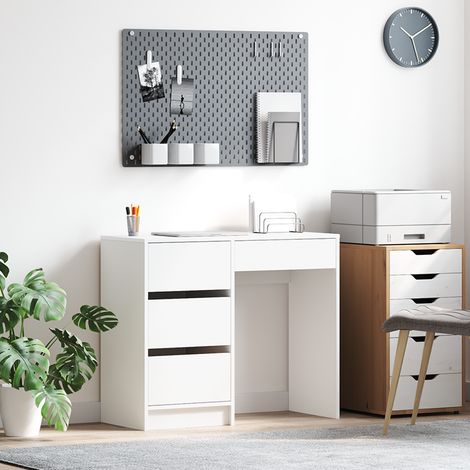 Schreibtisch mit Speicher Weiß 90 x 37,5 x 75 cm Holzwerkstoff