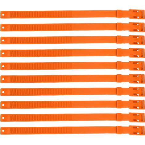 Colliers pour bovins, colliers multifonctionnels souples en PU pour chèvres, 10 pièces, longueur réglable 23 pouces, pour l'isolation des bovins (orange). (1/5)