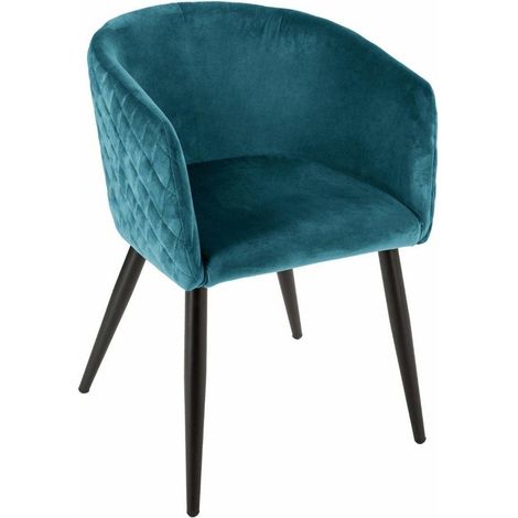 Gepolsterter Sessel in einer edlen Farbe von tiefem Meerblau, Armstuhl (1/3)