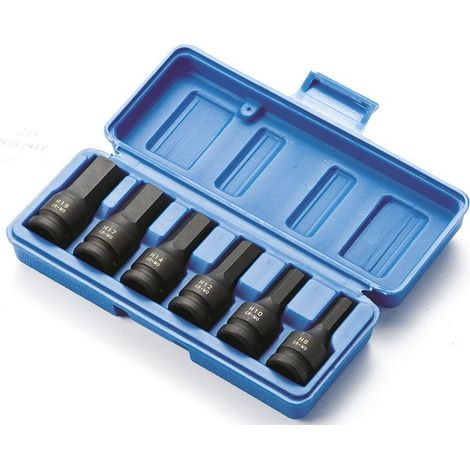 Juego de vasos hexagonales macho 8 - 19 mm con impacto 1/2 Fervi SI413M006