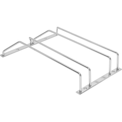 Porte-verres en acier inoxydable à double rangée - Support de rangement suspendu pour verres à pied sous placard