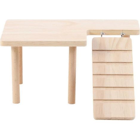Échelle en bois pour hamster, plateforme de saut, aire de jeux, jouet d'escalade pour petits animaux. (1/4)