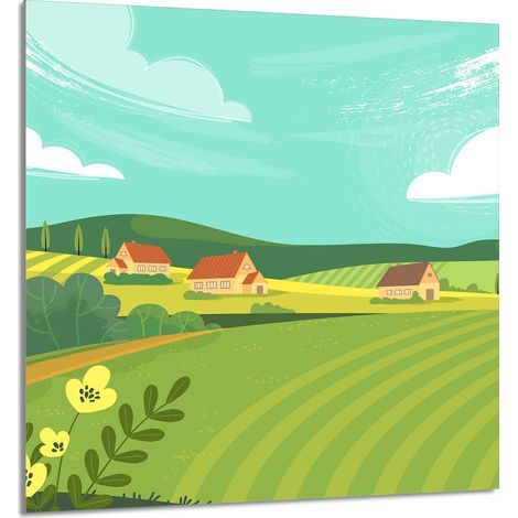 Panneau de verre POUR la cuisine 60x65 Village (1/5)