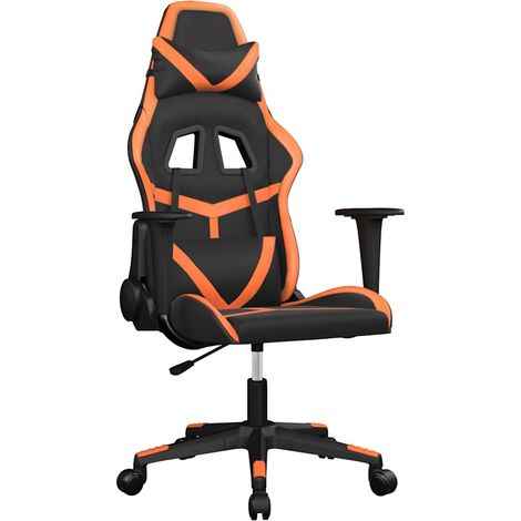 Maison Exclusive - Sedia da Gaming Massaggiante Nero e Arancione in Similpelle (1/5)
