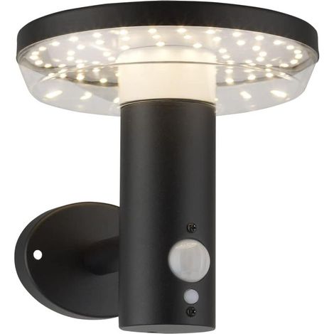 1 applique solaire, 600 lumens, détecteur de présence, 3 modes, ip44, fonte d'aluminium, éclairage extérieur (1/5)