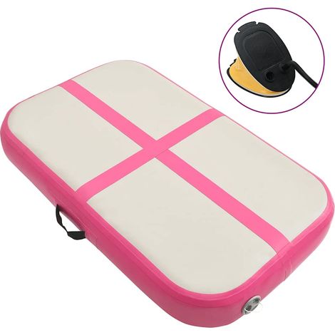 Aufblasbare Gymnastikmatte mit Pumpe 60x100x15 cm PVC Rosa