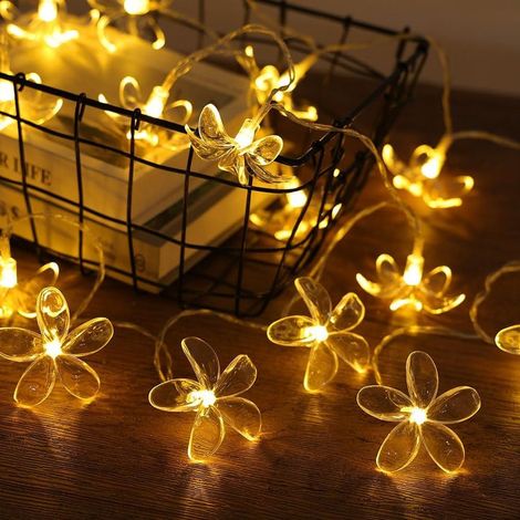 Guirlande Lumineuse en forme de fleur de cerisier ,3M 20 LED Guirlande Cerisier Lumineuses,Blanc Chaud Lumineuse LED en Fleurs de Cerisier pour Intérieur, le jardin,la terrasse (1/5)
