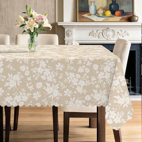 Nappe 140x180 cm à motif floral, facile d'entretien et infroissable