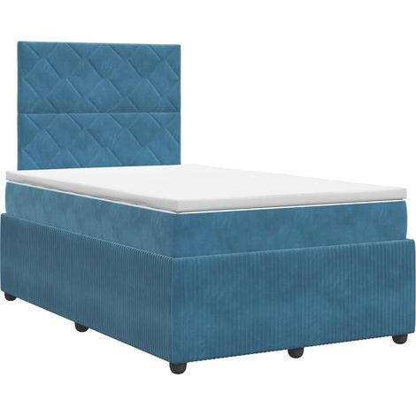 Maison Exclusive - Letto box spring con materasso Blu 120 x 190 cm Velluto (1/5)