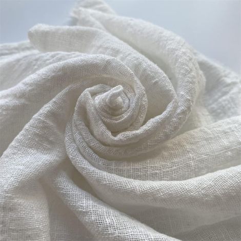 Lot de 4 serviettes en lin - Serviettes de table décoratives rustiques réutilisables - Tissu en lin de coton - Blanc (1/5)