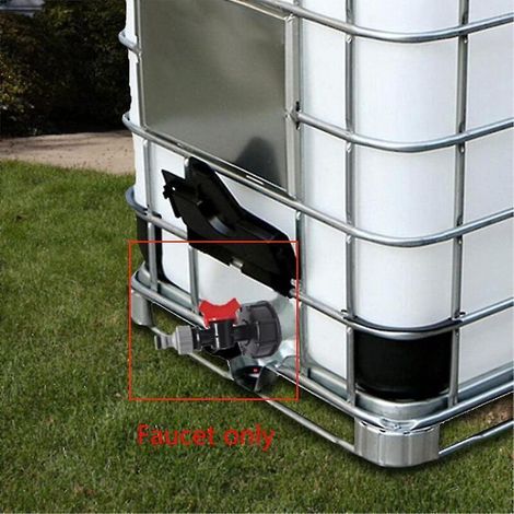 Réservoir IBC 1000L S60x6, cuve avec bouchon, adaptateur robinet arrosage (vanne seule). (1/4)