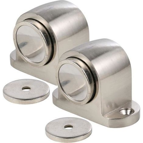 (Gebürstete Oberfläche) Magnetischer Türstopper – Magnetlegierung – Bodenhalterung – Drahtgebürstete Oberfläche – 2er-Pack (1/4)