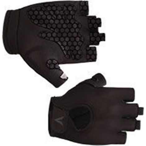 Perforierte, atmungsaktive und rutschfeste Gewichtheberhandschuhe, Halbfinger, mit Handgelenkschlaufe, schwarz, Größe L. (1/5)