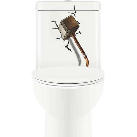 Stickers 3D WC, Stickers WC Abattant Stickers Muraux Amovible Étanche, Stickers WC Humour pour Toilette (1/5)