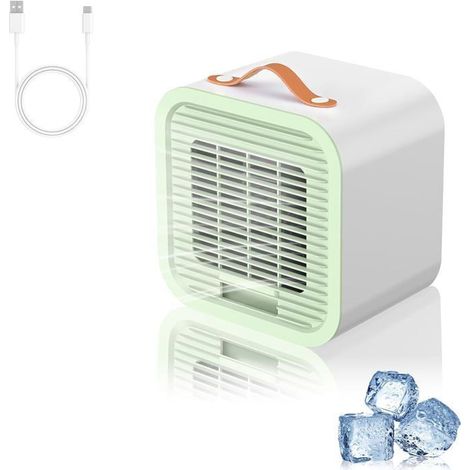 Mini condizionatore portatile, condizionatore portatile silenzioso, condizionatore portatile ricaricabile tramite USB, tre velocità della ventola, piccolo ventilatore da ufficio (1/4)