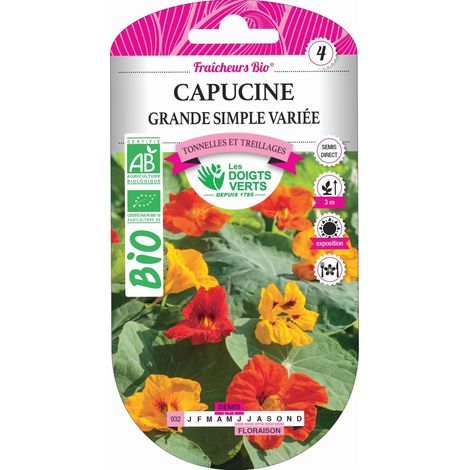 Graines capucine grande variée BIO Les Doigts Verts
