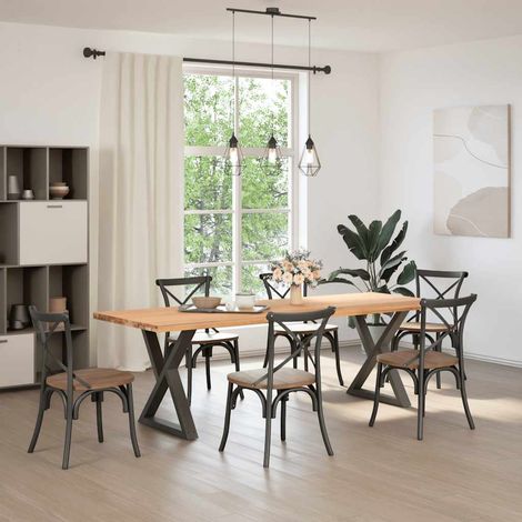 vidaXL Dining Table Legs 2 pcs Anthracite 70x(72-73,3) cm Steel (1/5)